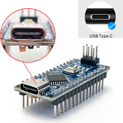 Placa de Desarrollo Arduino Nano V3.0 | S103D04 | ATmega328P con Puerto USB Tipo-C
