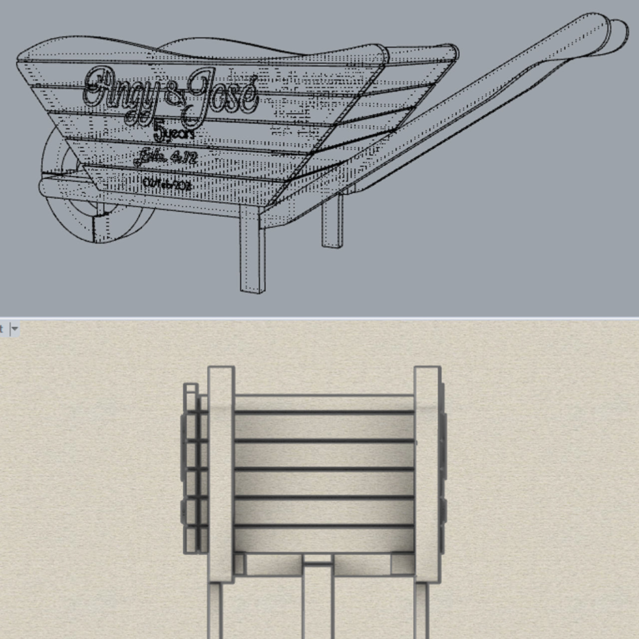 Carretilla Móvil Articulada - Maceta 3D - S203D03