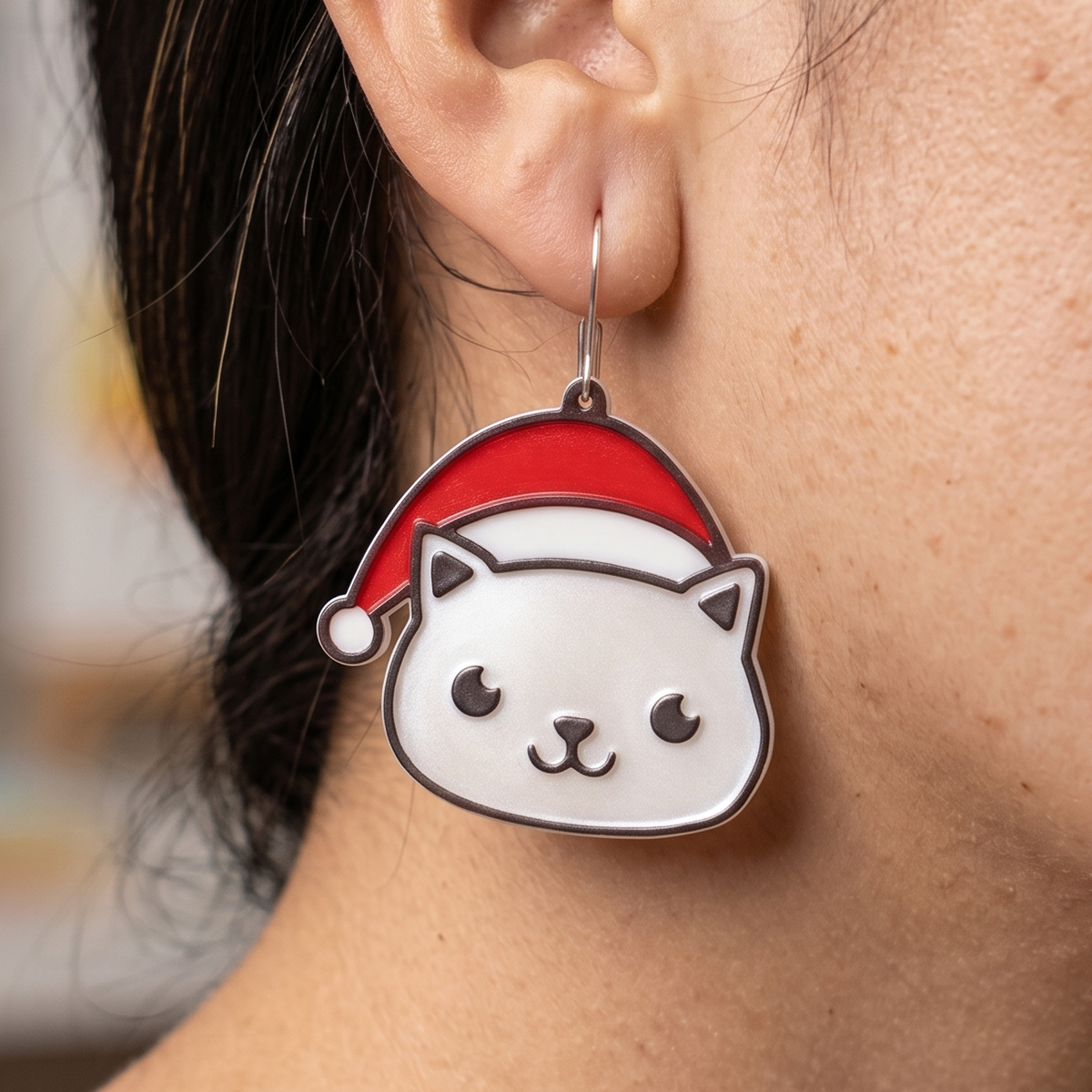 Aretes Gatos Navidad - S203D13