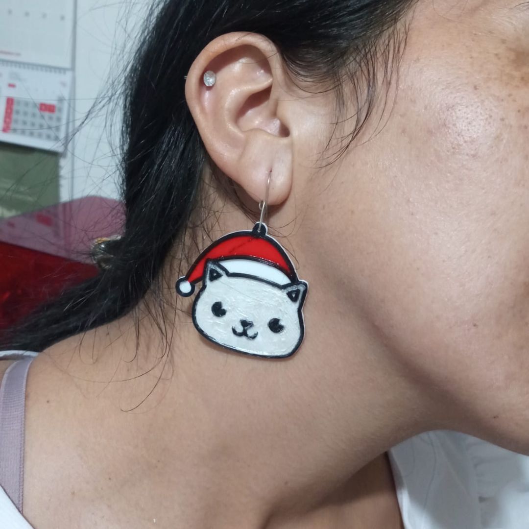 Aretes Gatos Navidad - S203D13